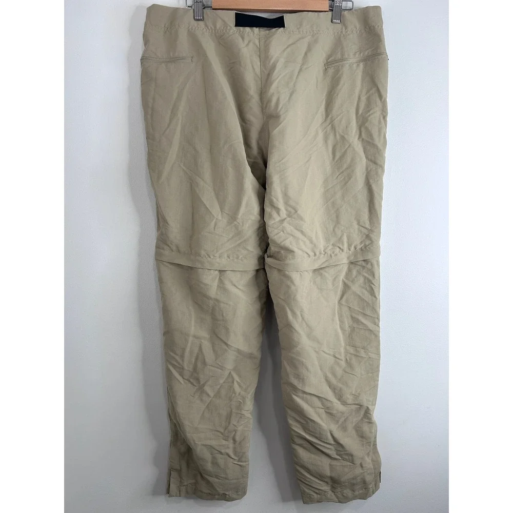 The North Face Mens 38x32 Khaki Convertible Zip Off‎ Hiking Pants UPF 40+ Belted